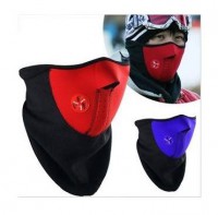 Warm face mask red, blue and black